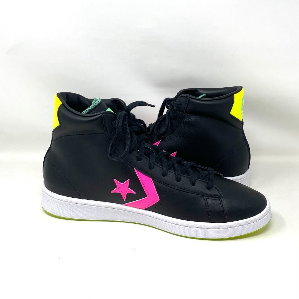 Converse Pro Leather Black Orange Yellow High Top Shoes Men's Sneakers 169651C - Picture 8 of 11